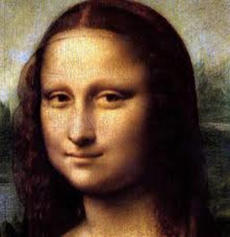 Leonardo da Vinci paints the Mona Lisa