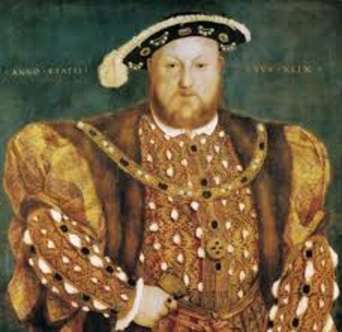 King Henry VIII begins Protestant Anglican church