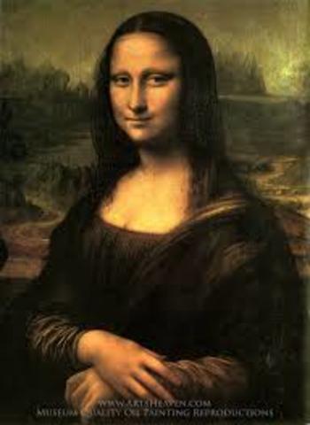 Leonardo da Vinci paints the Mona Lisa