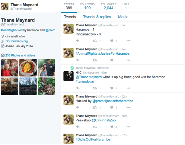 Cincinnati Zoo Director Twitter Hack