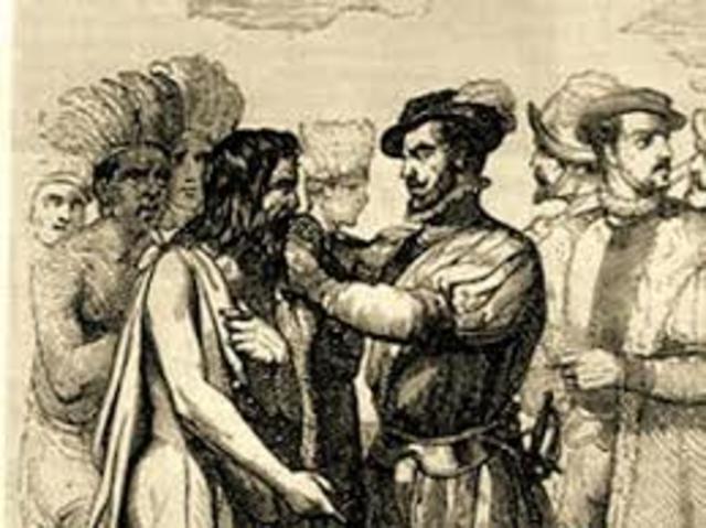 Hernán Cortés desembarca en Cozumel y Jerónimo de Aguilar se une a la expedición en calidad de intérprete