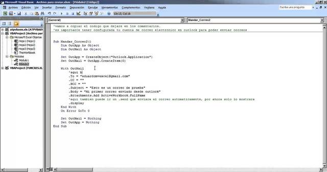 Primer programa para enviar correo electrónico
