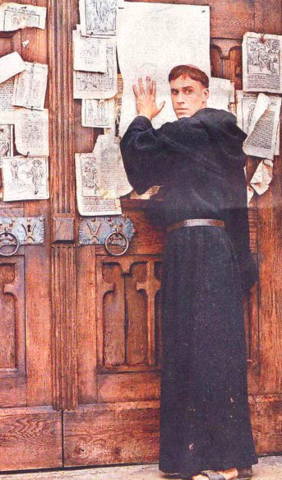 Martin Luther posts his 95 these in wittenberg