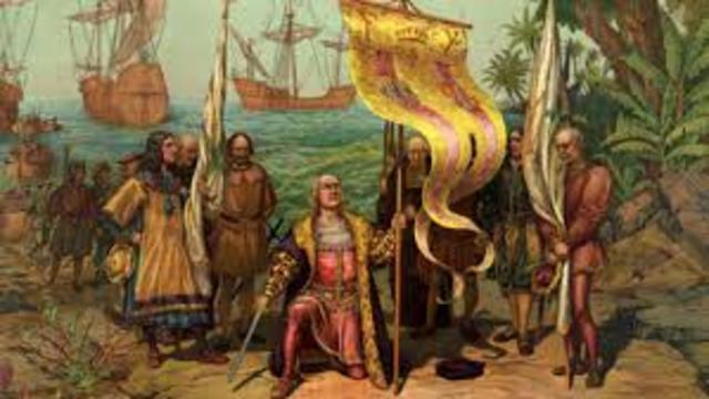 1492- Christopher Columbus discovers America "THE NEW WORLD"