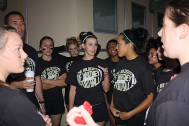 Getting ready for the game.