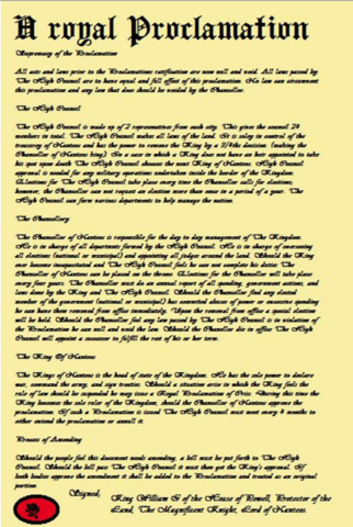 Royal Proclamation (continuation)