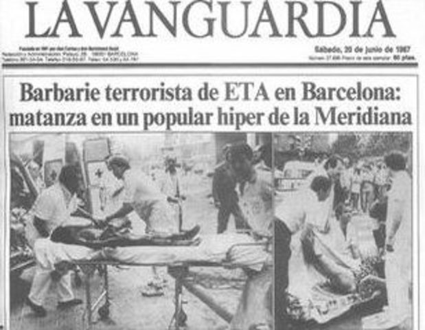 Matanza terrorista de ETA en el centro comercial Hipercor en Barcelona