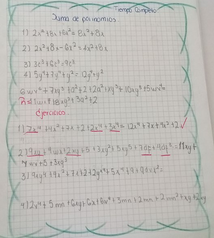 SUMA Y RESTA DE POLINOMIOS