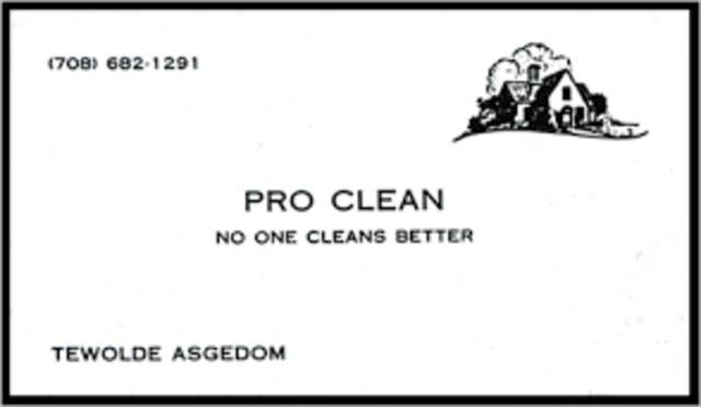 Tewolde started his own cleaning business.