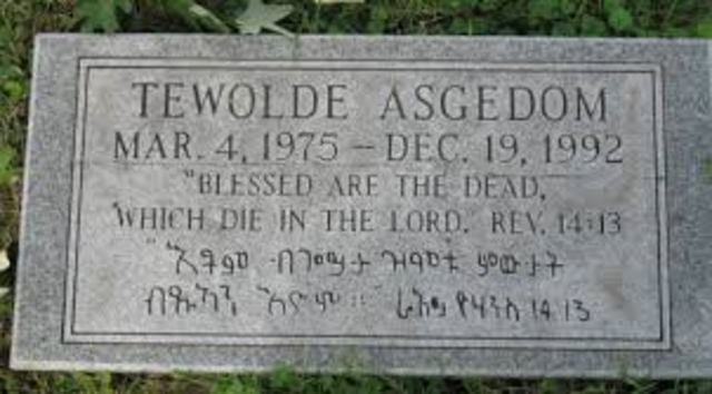 Tewolde was killed by a drunk driver.