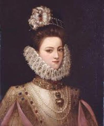 Philip's daughter Isabella Clara Eugenia was born (1566-1633)