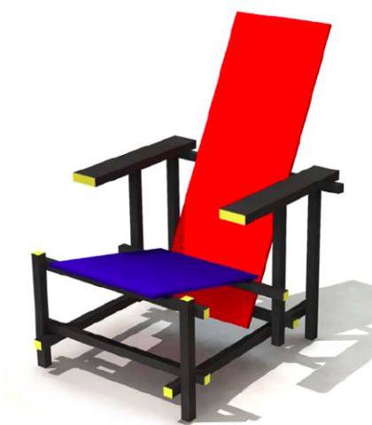 Silla rojo/azul de Gerrit Rietveld