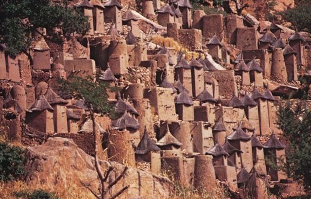 Dogon Cliff Dwellings with Granaries