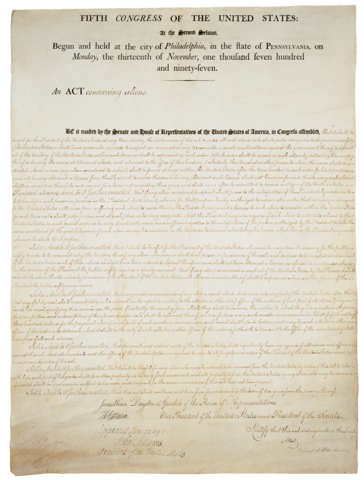 Expiration of the Sedition Act of 1789