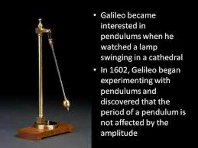 Galileo developed the law of the pendulum