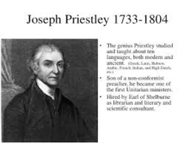 Joseph priestly discovered oxygen