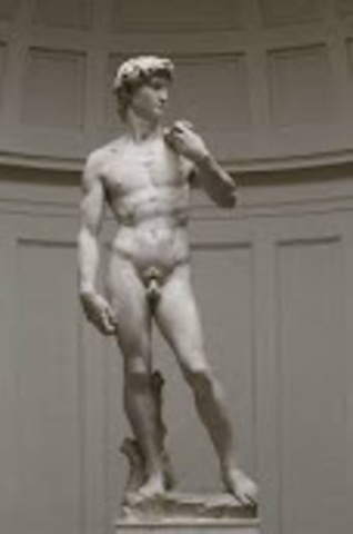 Michelangelo sculpts the David