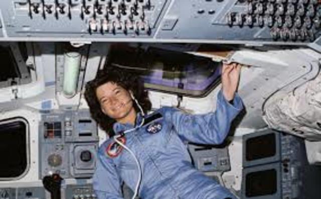 Ride became the first American woman in space, to aboard the space shuttle Challenge
