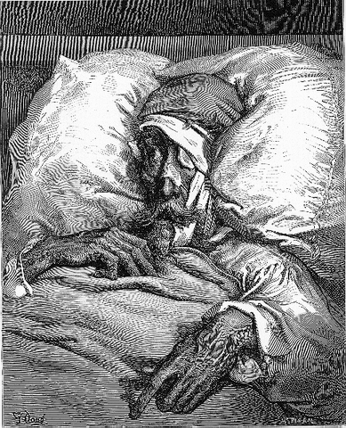 Cómo don Quijote cayó malo, y el testamento que hizo y su muerte.