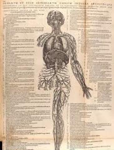 Andreas Versalius published On the Fabric of the Human Body-detailing dissection of human bodies
