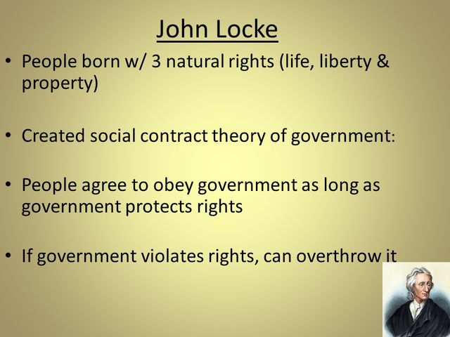 John Locke explained his theory of "natural rights".