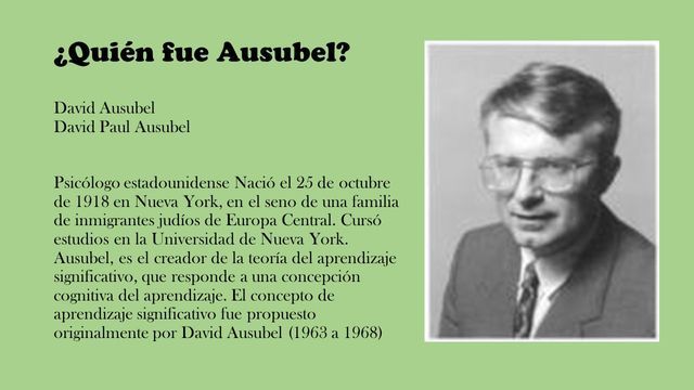 TEORIA DEL APRENDIZAJE SIGNIFICATIVO - DAVID AUSUBEL -