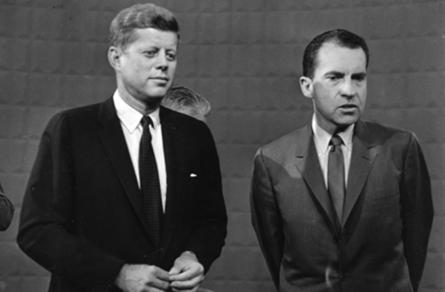 JFK and Richard M. Nixon star in the first televised presidential debate