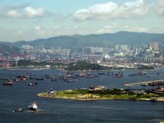 Kowloon Peninsula and Stonecutters Island are given to Britain.