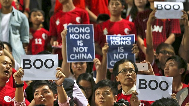 Chinese national anthem booed by people of Hong Kong