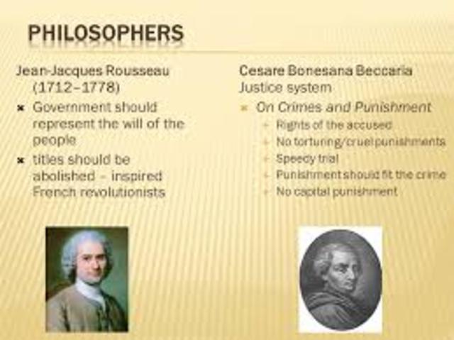 Cesare Beccaria published On Crimes and Punishments - Railing against common abuse of justice