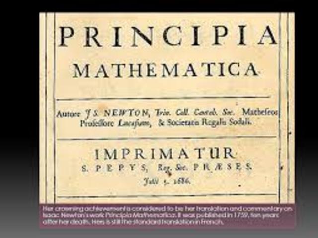 Emilie  du Chatalet translated Newton's Work from latin to french