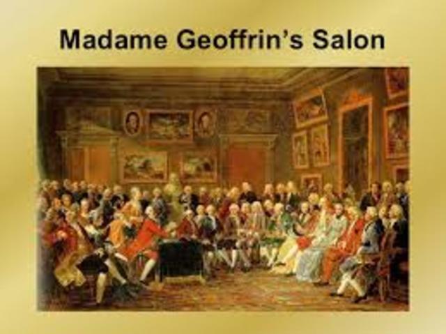 Marie Therese Geoffrin held her first salon of philosophes