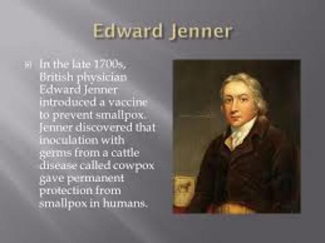 Edward Jenner introduced a vaccine to prevent small pox
