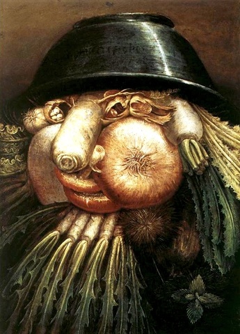 Giuseppe Arcimboldo- Vegetables in a Bowl or the Gardener