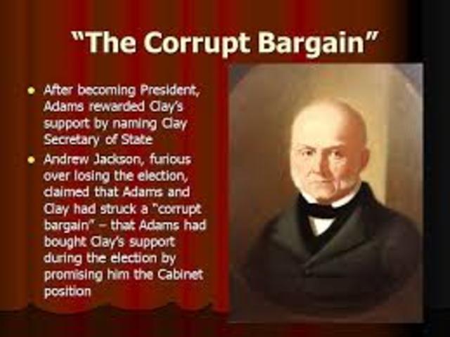 John Quincy Adams elected president (Corrupt Bargain)