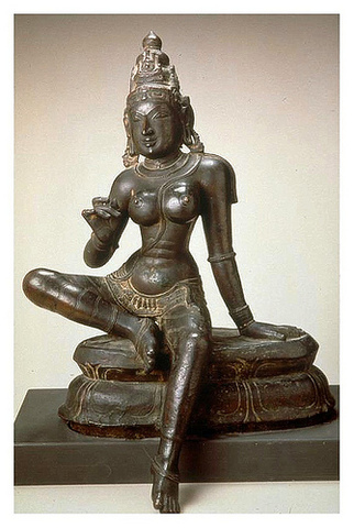 Parvati. como la esposa de dos brazos de Shiva