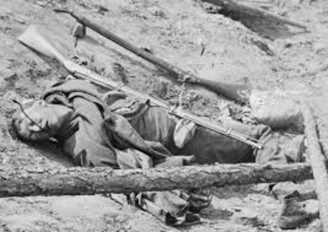 Dead Confederate Soldier with Gun