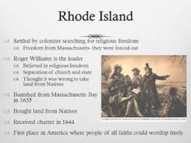 The new Charter of Rhode Island grants religious freedom.