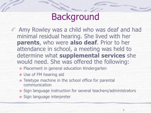 BOARD OF EDUCATION OF THE HENDRICK HUDSON CENTRAL SCHOOL DISTRICT, WESTCHESTER COUNTY, et al.,  Petitioners  v.  AMY ROWLEY, by her parents, ROWLEY et al. Respondent  No. 80-1002  U.S. Supreme Court