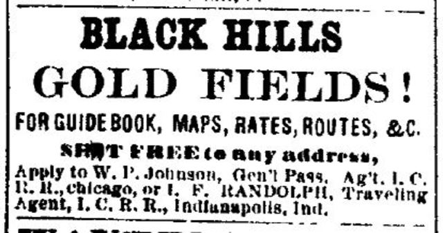 Gold is discovered in the Black Hills of South Dakota