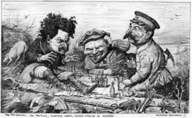 Lenin died and Stalin won power struggle