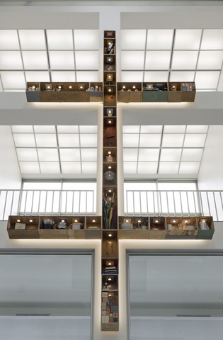 Installation view of double cross