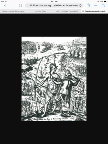 Opechancanough rebellion at Jamestown