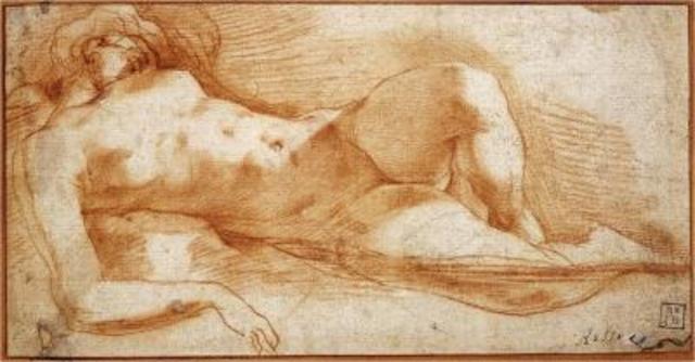 Recumbent Female Nude Figure Asleep