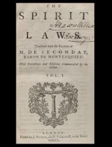 Montesquieu published on the spirit of laws