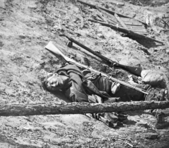 Dead Confederate Soldier with Gun