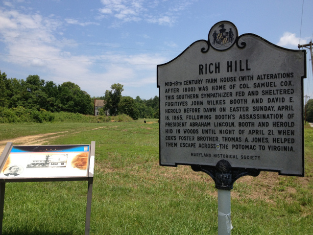 Booth and Herold hide until night in a pine thicket by Cox’s farm.