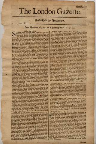 NEWSPAPER: THE LONDON GAZETTE