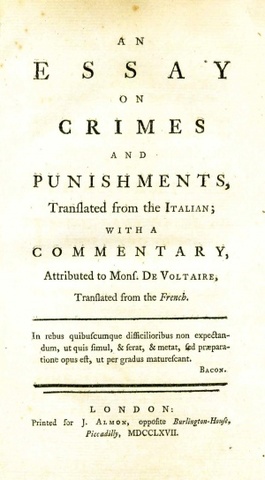 Beccaria published on Crimes and Punishmebts
