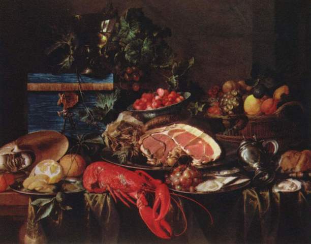 Still Life with Fruit and Ham -Jan Davidszoon de Heem